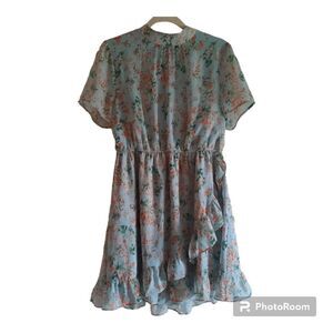 Dee Elly Acappella Mock Neck Ruffle Dress